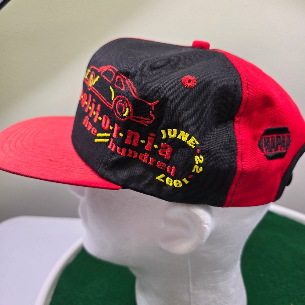 VTG 1997 California 500 Inaugural Race Hat NAPA Red Black Snapback NASCAR Cap - Picture 3 of 6